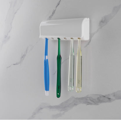 Wall-Mounted Toothbrush Holder with Cover – Large (6 Slots)