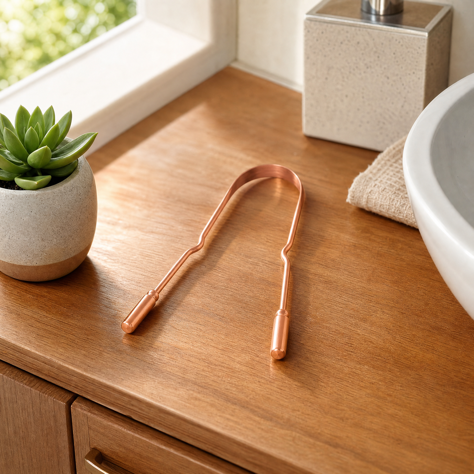 Pure Copper Tongue Scraper - Ultimate Oral Hygiene Care