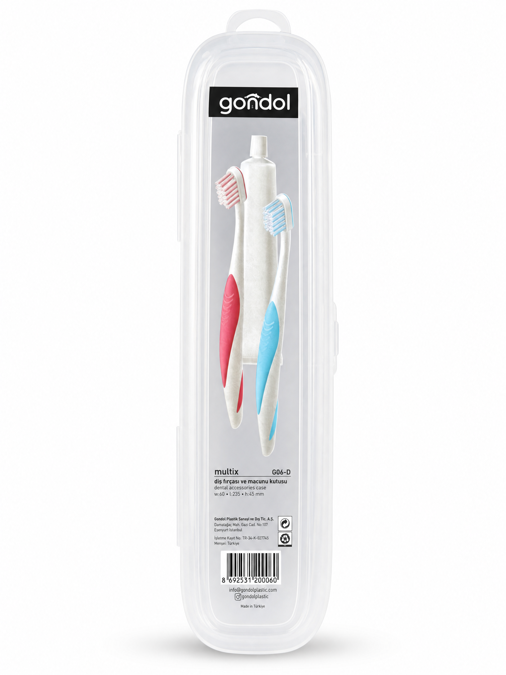 Dental Accessories Case – Portable Toothbrush &amp; Toothpaste Travel Holder 6x23.5x4.5
