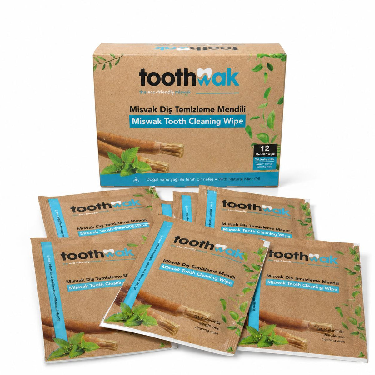 Toothwak Classic Miswak Teeth Cleaning Wipes 12 Pieces